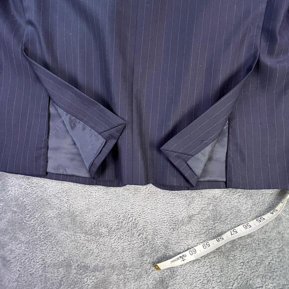 Naldini Blazer Mens 44 Navy Pinstripe Made in Italy Super 150s Wool 3 Button - Picture 9 of 15